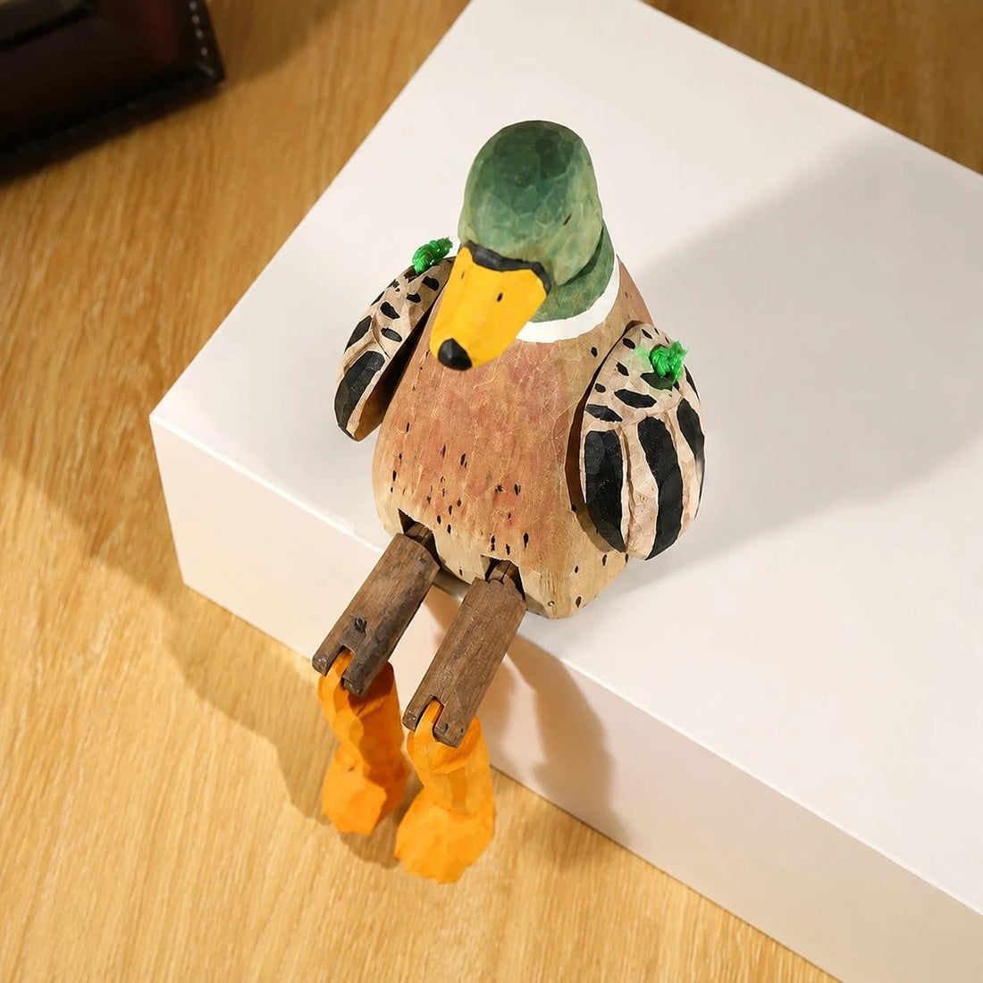 Hand-Carved Wooden Dangling-Leg Animal Ornaments