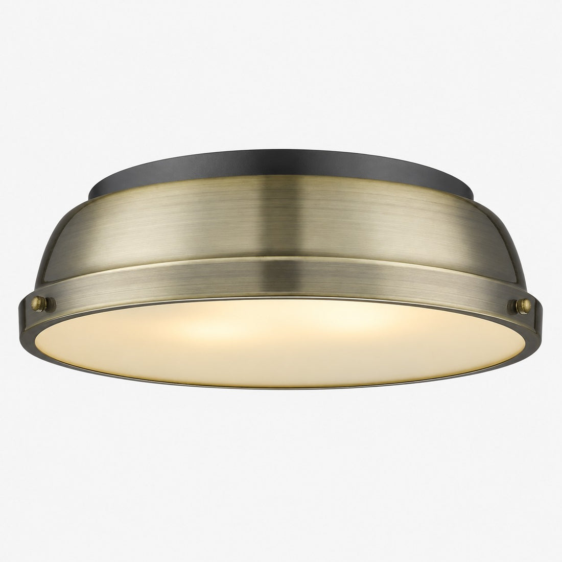 Metal Flush Mount Ceiling Fixture with Frosted Diffuser