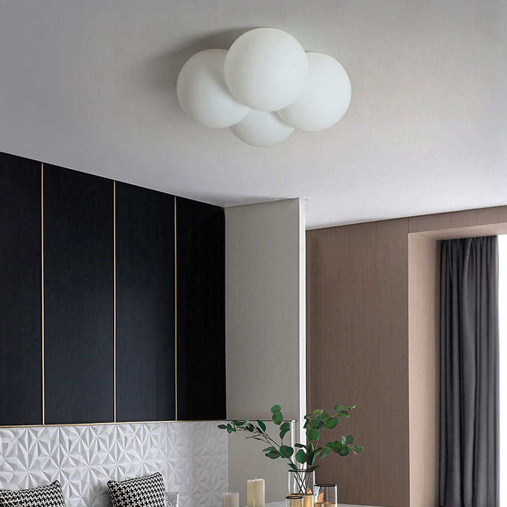 Nordic Cloud Ball Ceiling Light - Warm LED Glow for Cozy Bedroom