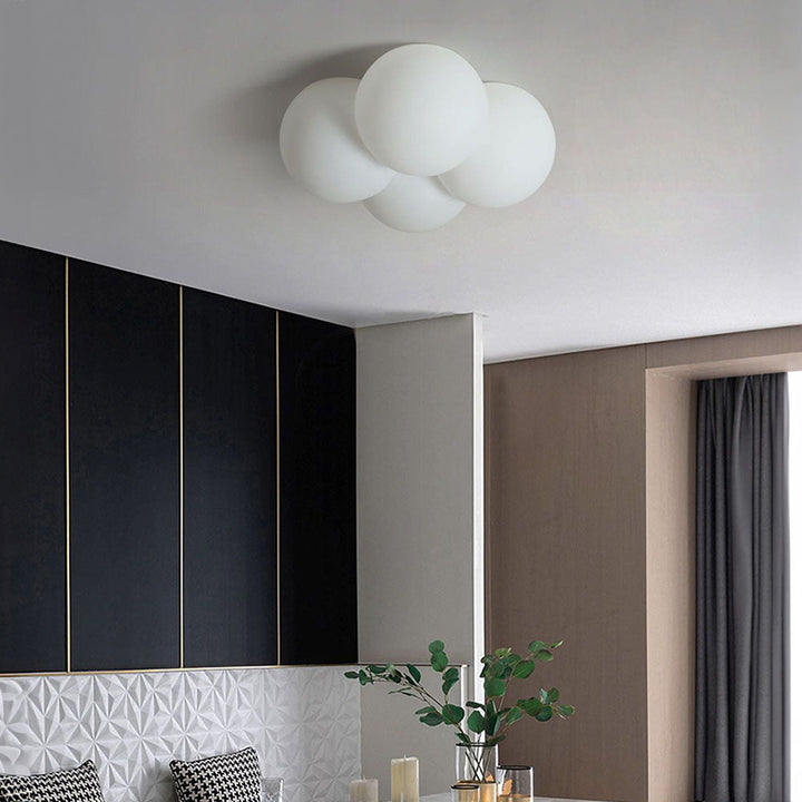 Nordic Cloud Ball Ceiling Light - Warm LED Glow for Cozy Bedroom
