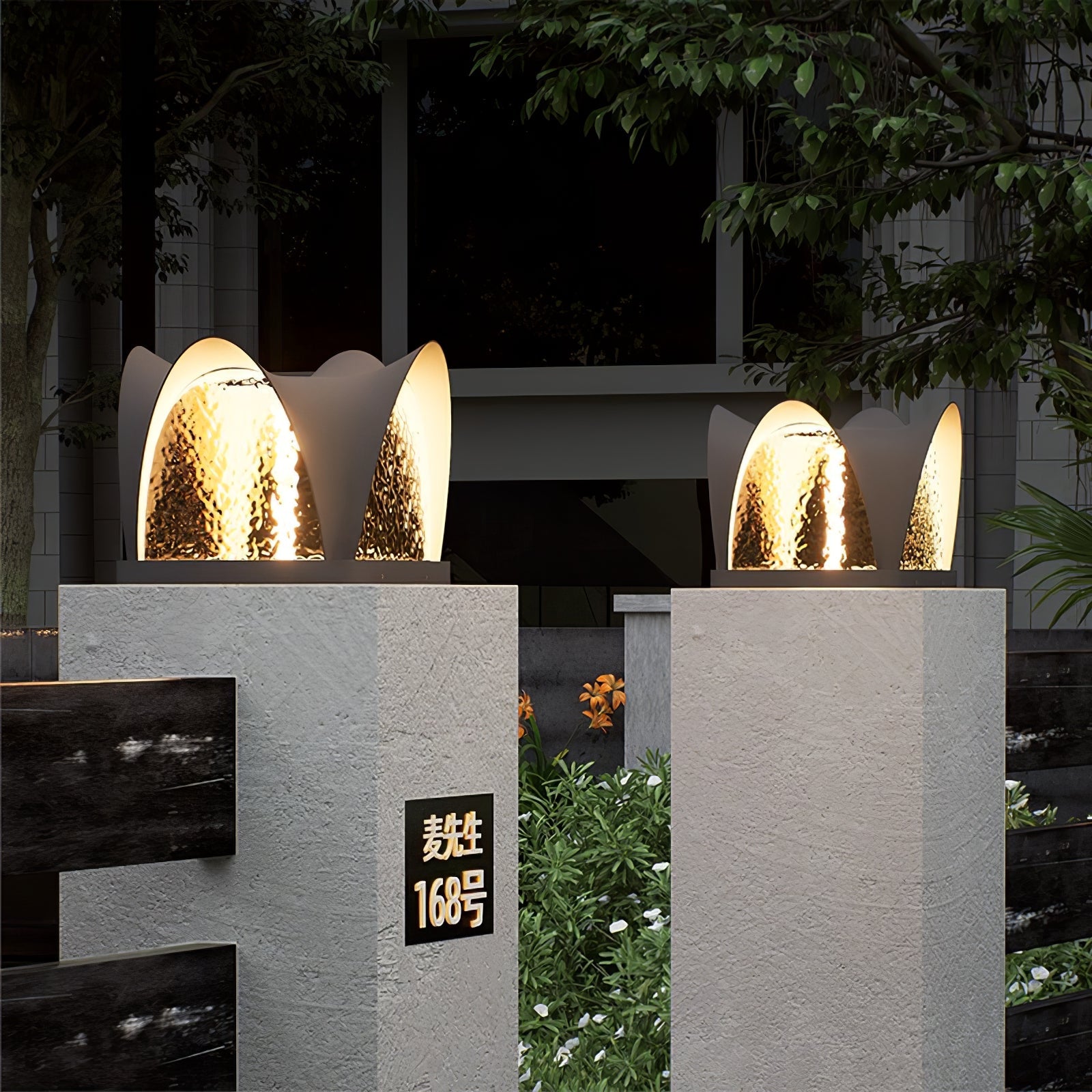 Moderne Außenlaterne – Solar-LED-Lampe für Garten, Terrasse und Gehweg