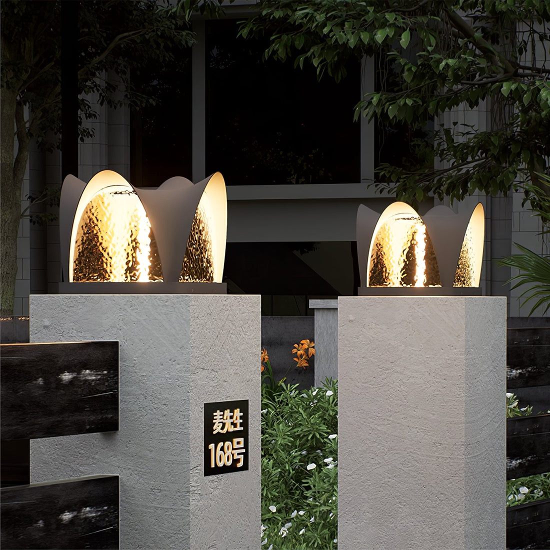 Modern Outdoor Lantern - Solar LED Lamp for Garden, Patio & Walkway