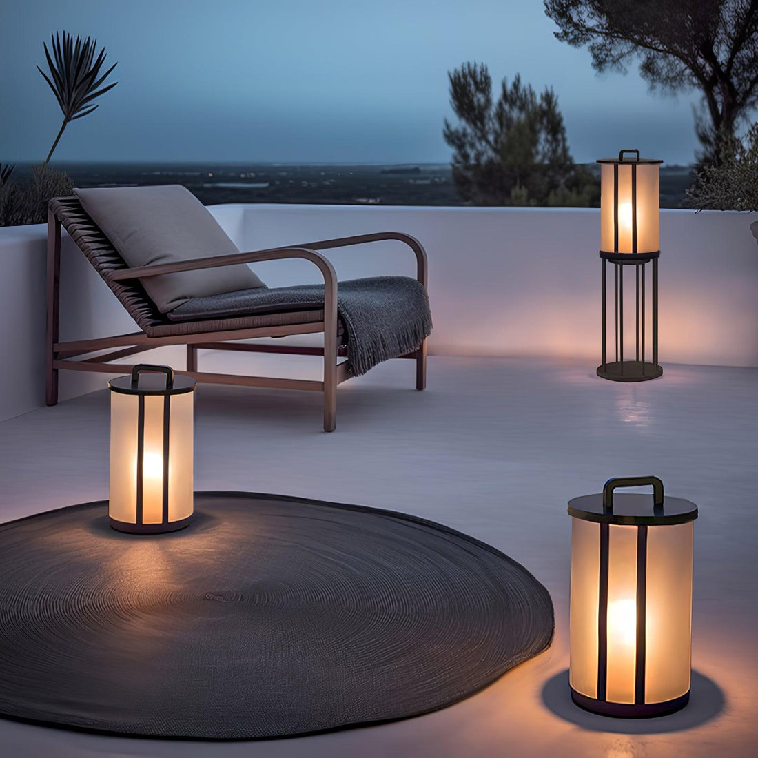 Runde Laterne Außenlampe - Acrylsäule Warmes Licht für den Gang