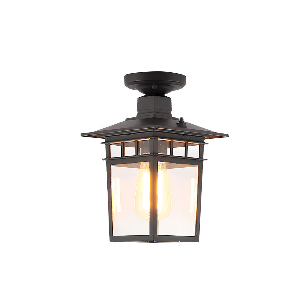 Weatherproof Ceiling Light - IP65 Vintage Black Outdoor Fixture