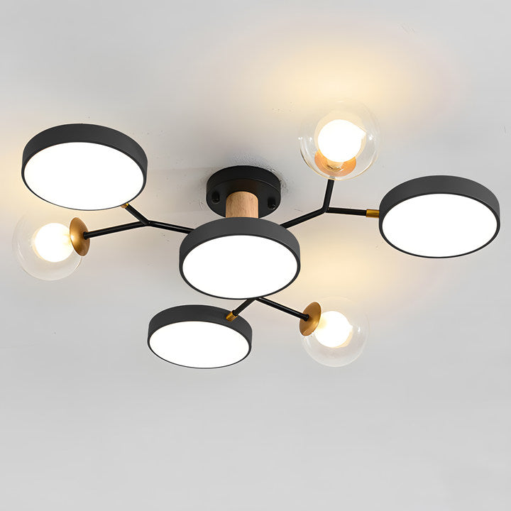 Branch LED Acrylic Ceiling Lamp - Creative Disc Design for Living Room