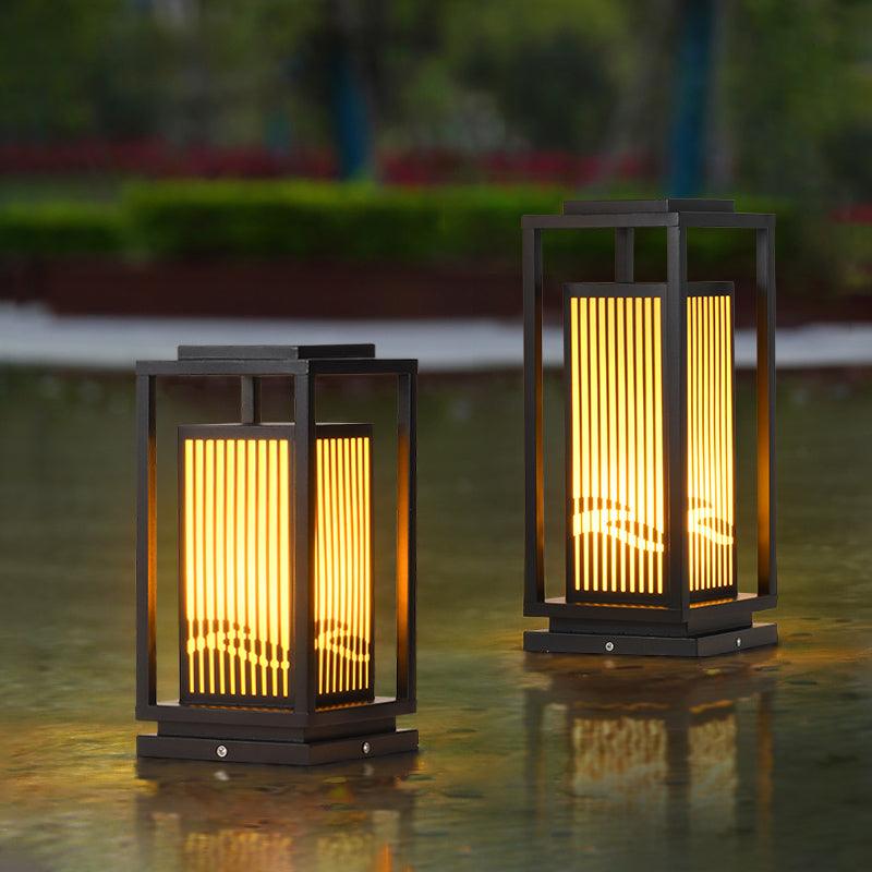 Quadratische Käfig-Gartenleuchte – Metall-Retro-Klassiker-Dekorlampe für den Außenbereich