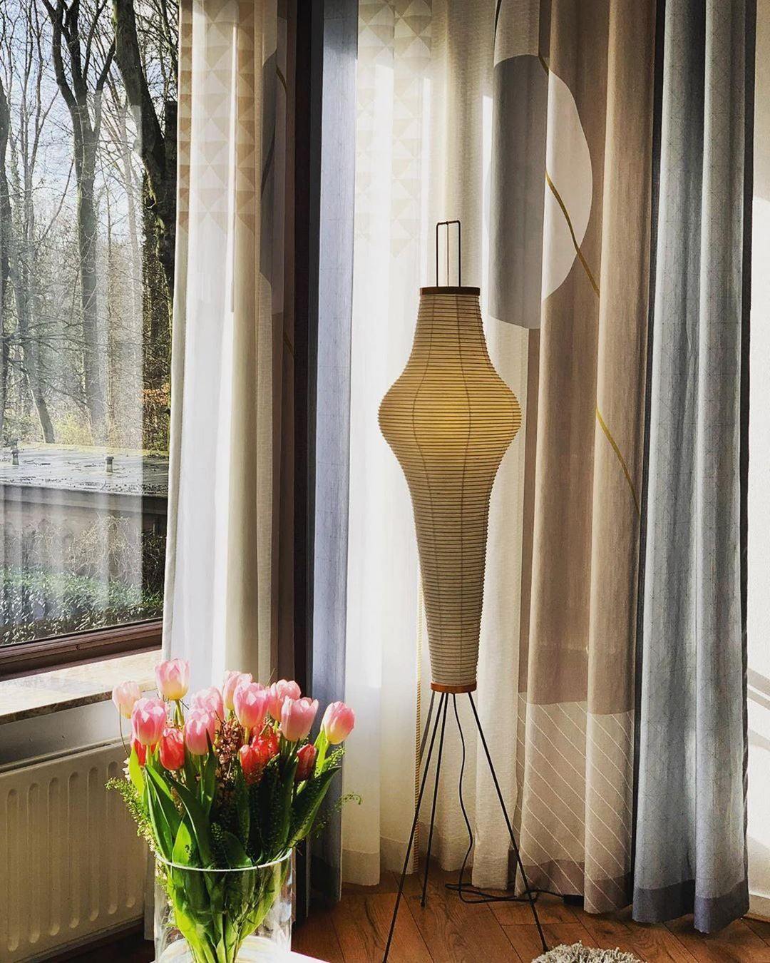 Rice Paper Floor Lamp - Bamboo Frame Soft Light for Living Room