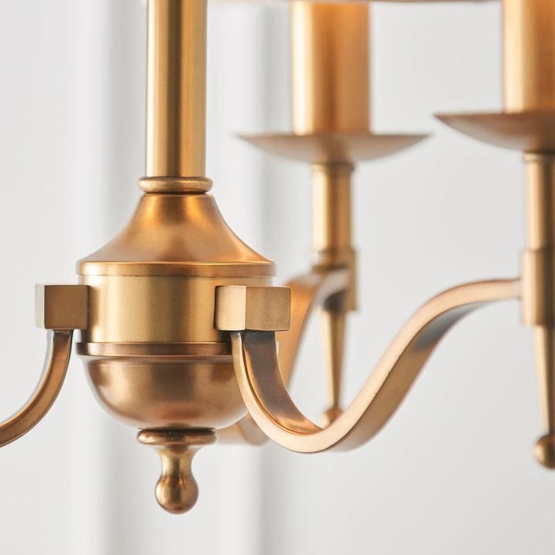 Tela Timeless Classic Elegant Multi Arm Stanford Chandelier - Metal Fabric Lighting for Living Room