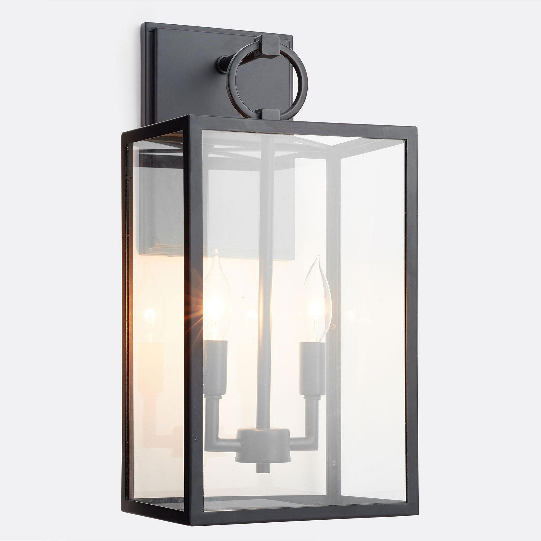 Ferrix Iron Outdoor Wall Lamp - Industrial Rectangular Glass Sconce