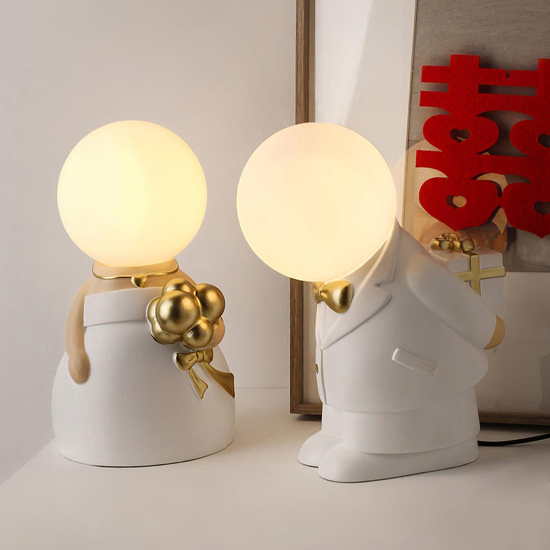 Tischlampe mit Hochzeitsfigur – wiederaufladbares LED-Licht für Veranstaltungen