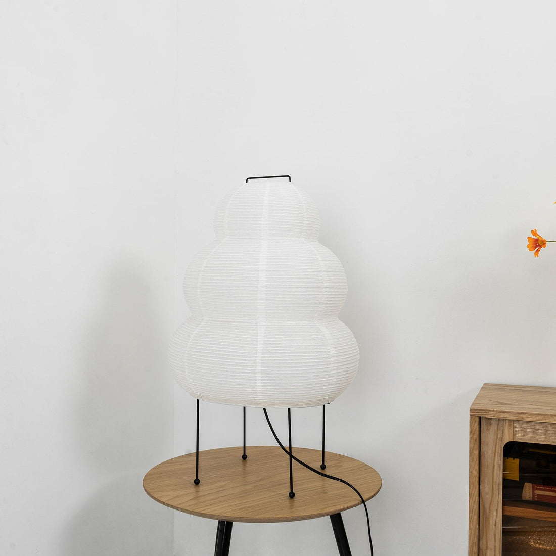 Japanisch inspirierte Papiertischlampe – Maulbeerpapierlampe fürs Schlafzimmer