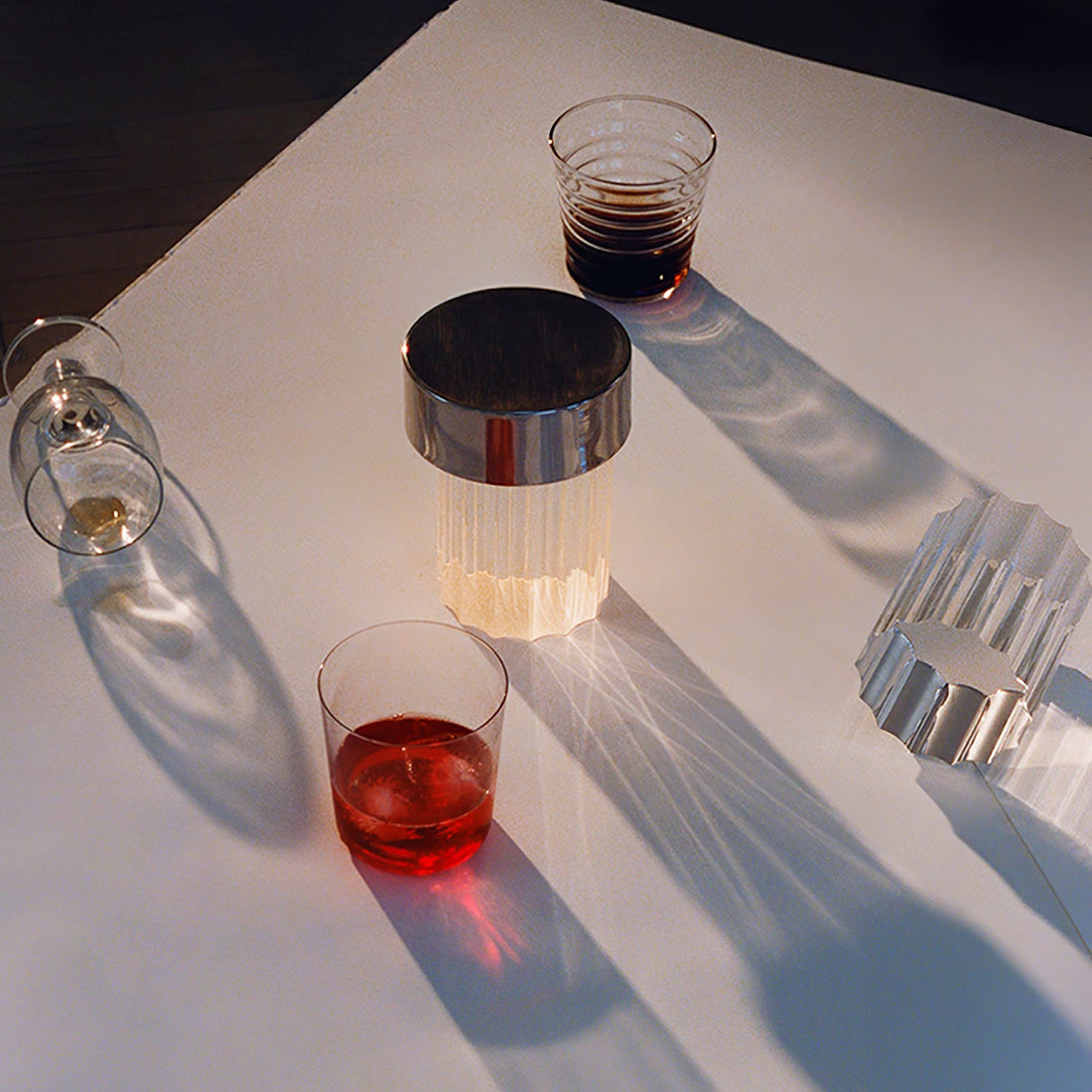 Tragbare Tischlampe – wiederaufladbare Glaslampe für Wohnzimmer und Schreibtisch