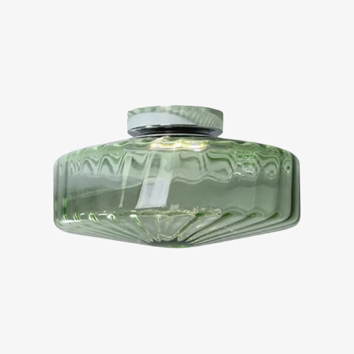 Ripplara Vintage Textured Water Ripple Glass Flush Mount Ceiling Light for Living Room