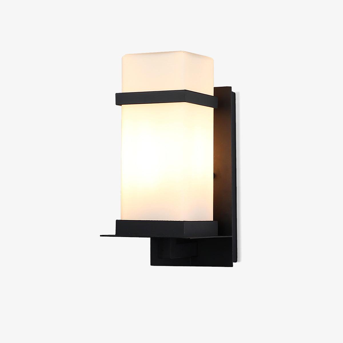 Outdoor Wall Light - Modern Metal Lamp with Glass Shade for Garden