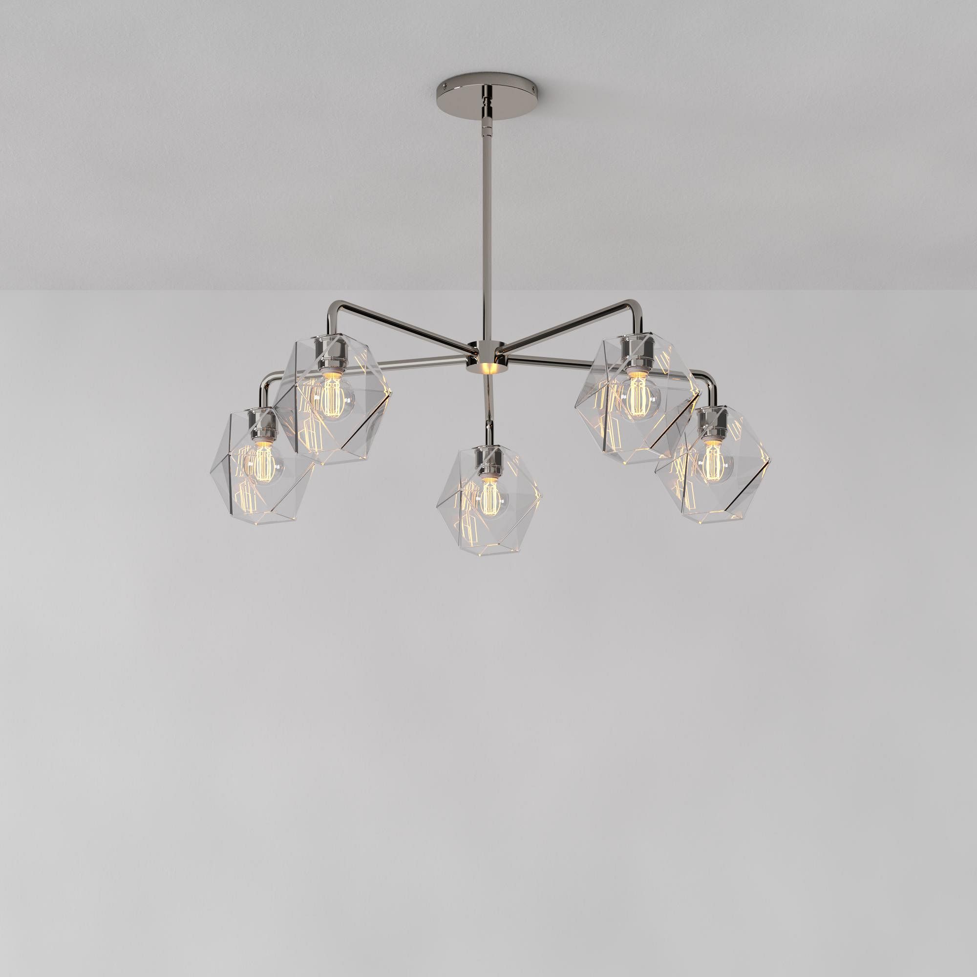 Talvior Sculptural 5-Light Chandelier - Faceted Design, Modern Finishes - Illuminate Spaces