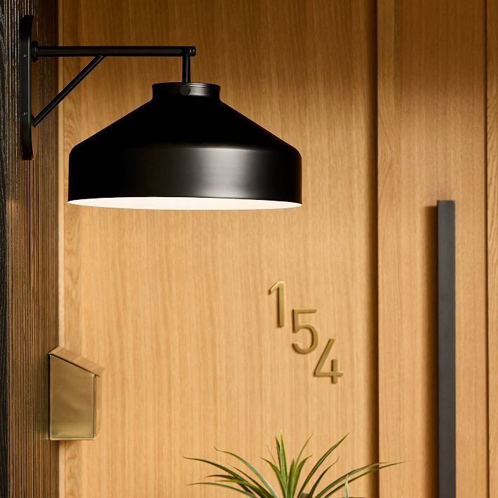 Hanton Metal Outdoor Wall Sconce - Matte Black Industrial Light Fixture