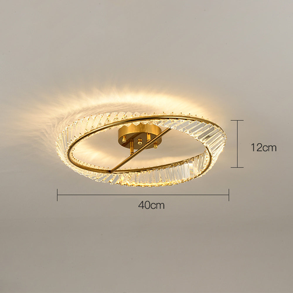 Modern LED Crystal Ceiling Lamp – Round Fixture for Living Room