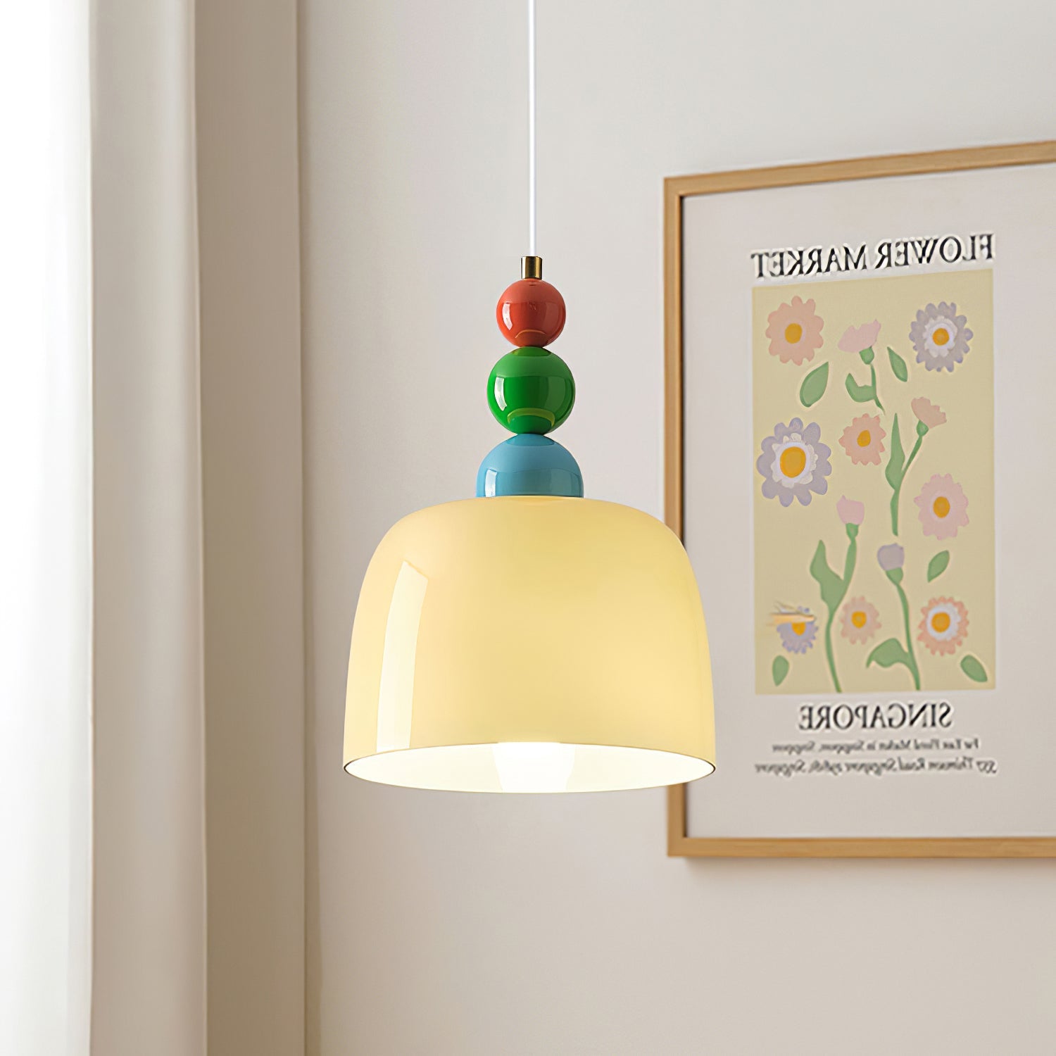 Colorful Beaded Glass Plug-In Pendant
