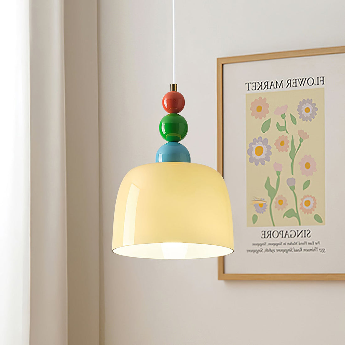 Colorful Beaded Glass Plug-In Pendant