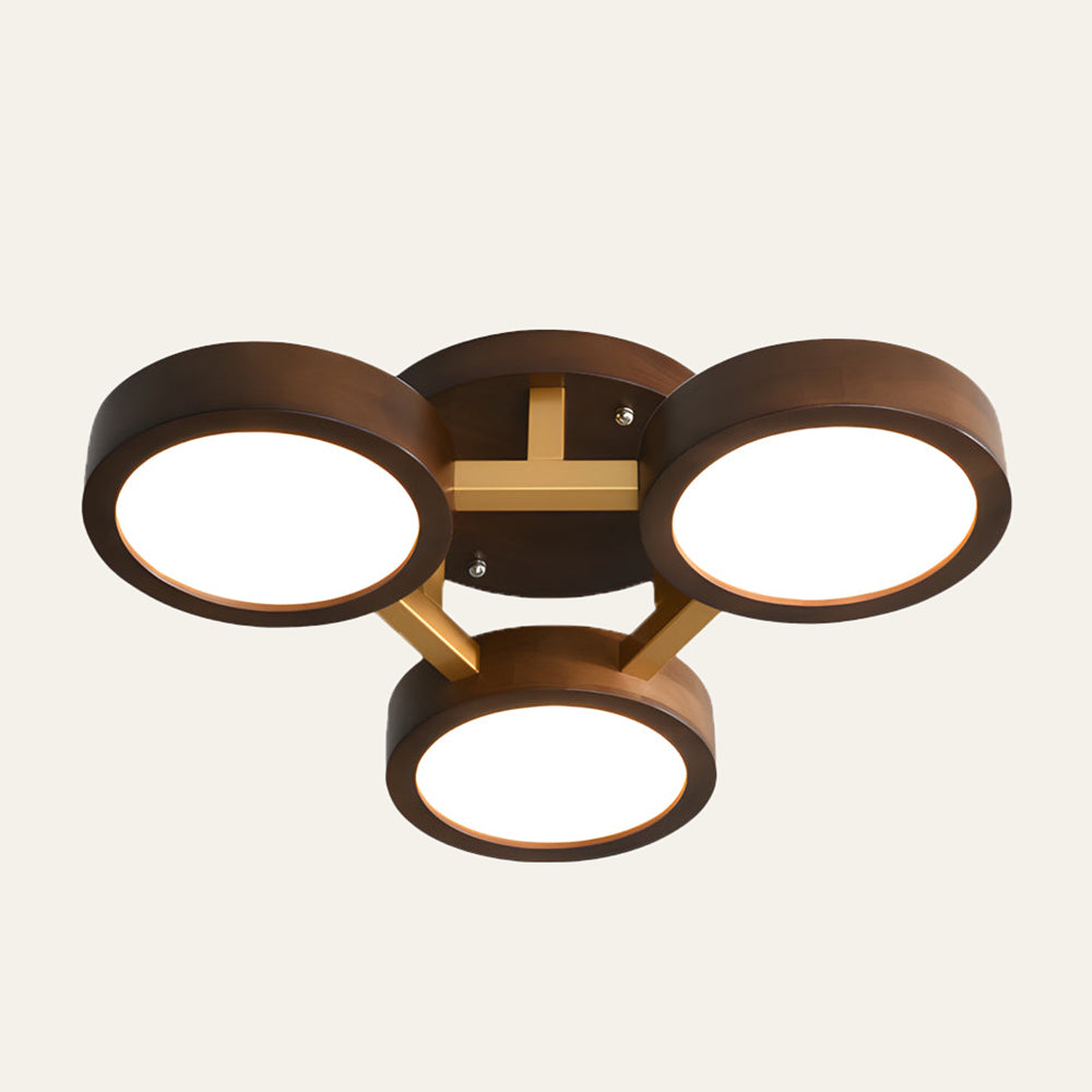 LED Ceiling Light – Modern Iron Wood Fixture for Bedroom Ambiance