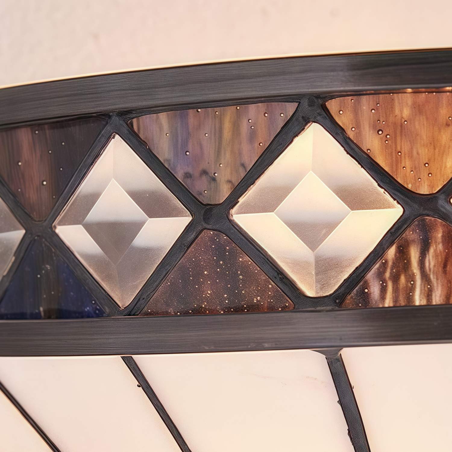 TF Fargo Art-Deco-Wandleuchte mit Rautenmuster – Glaswandleuchte für Flur und Schlafzimmer