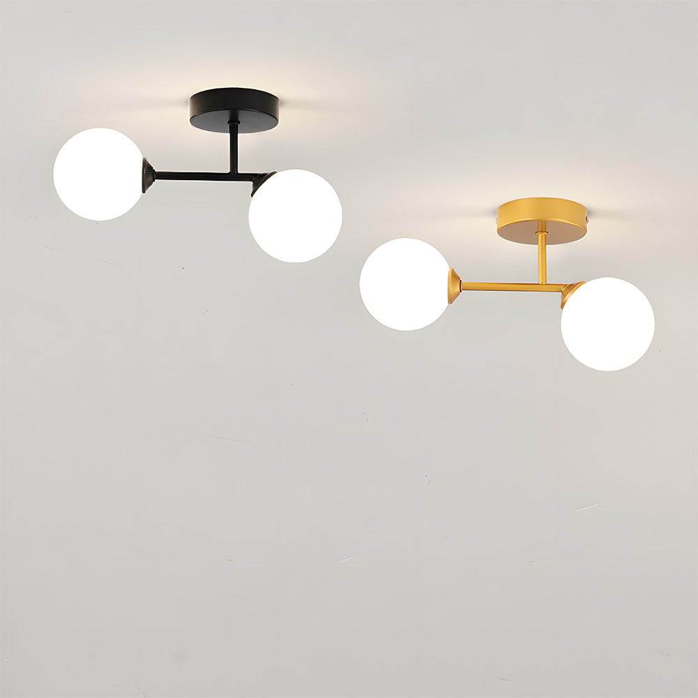 Nordic Glass Ceiling Light - Irregular Shape Fixture for Hallway