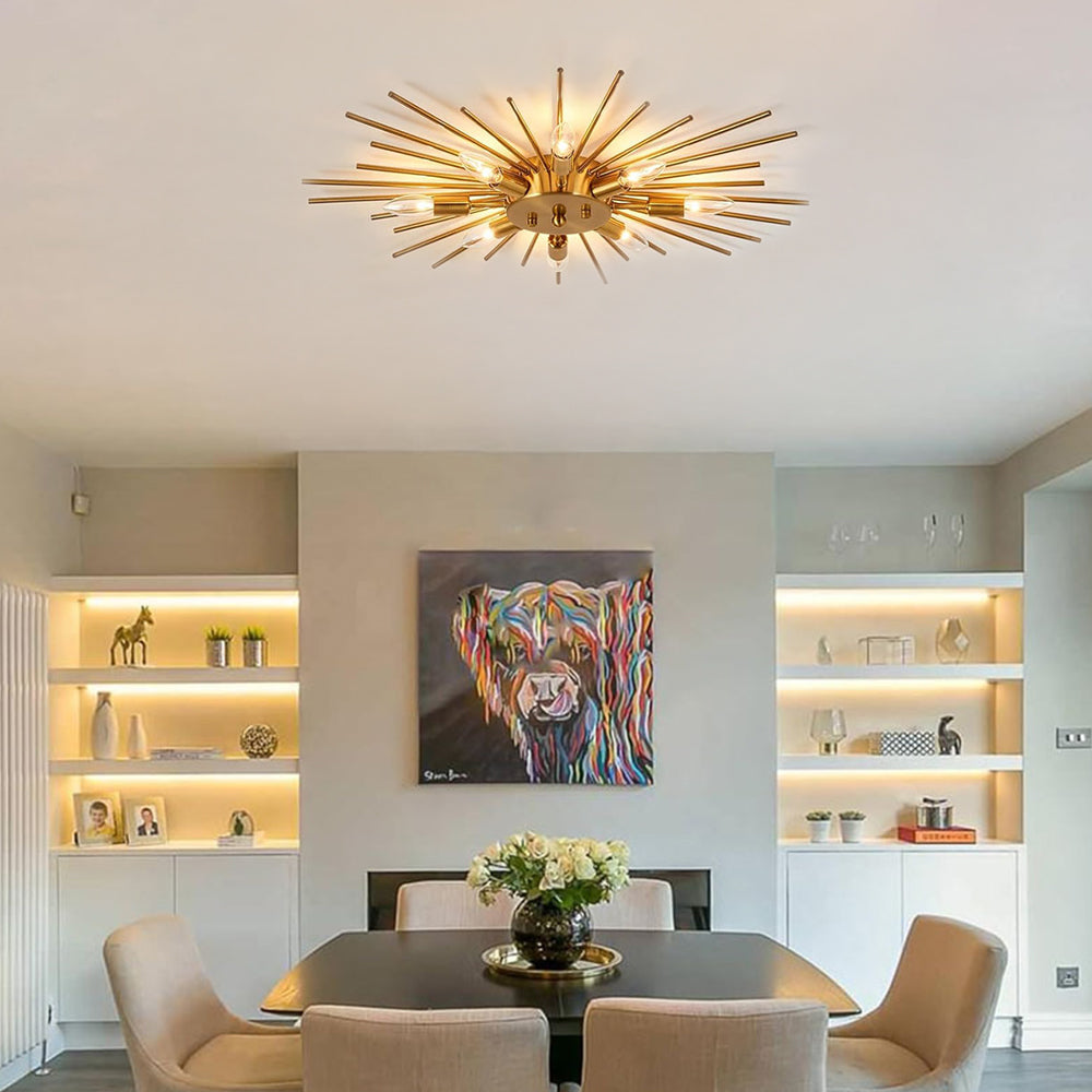 8 Lights Modern Aluminum Ceiling Light – Industrial Living Room Design