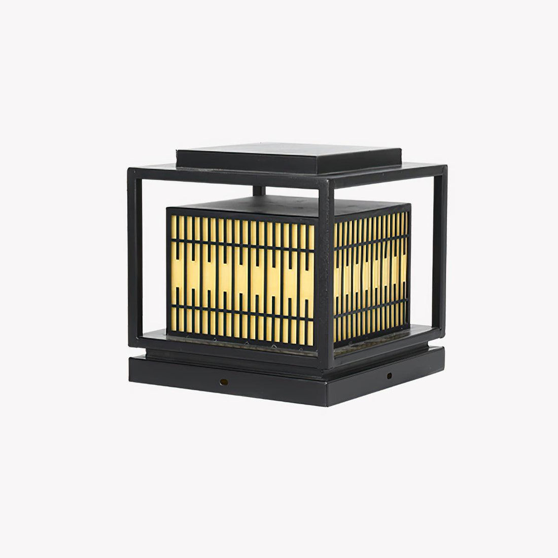 Frosted Alabaster Window Grille Light - Metal Outdoor Post Lamp