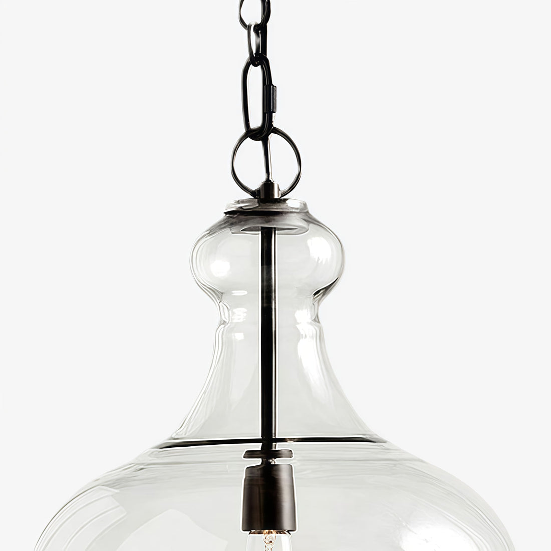 Lirra Hand Blown Glass Hanging Light – Industrial Style for Living Rooms and Entryways U11