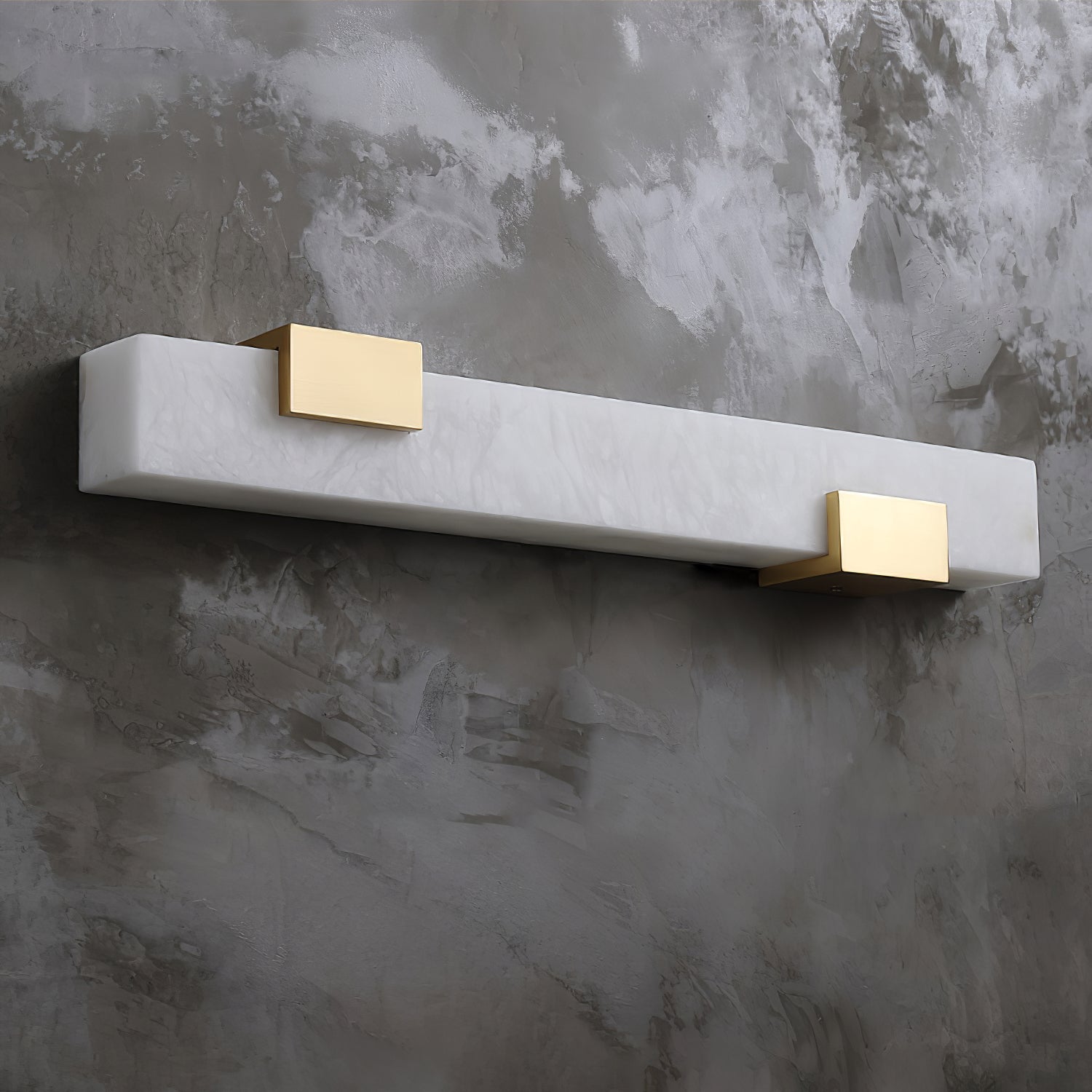 Alabaster Wall Sconce - Modern Brass Bar Light for Hallway or Bedroom