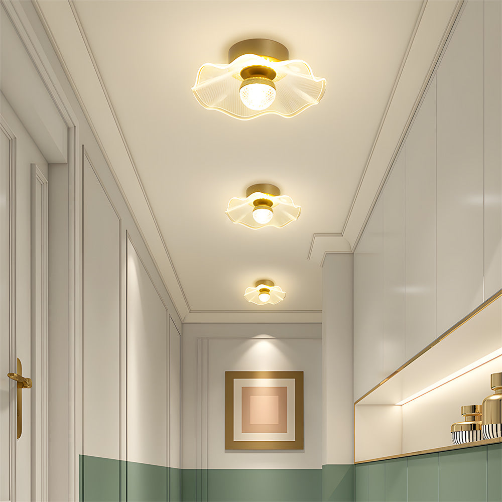 Contemporary Gold Ceiling Lamp - Luxurious Light for Living Room