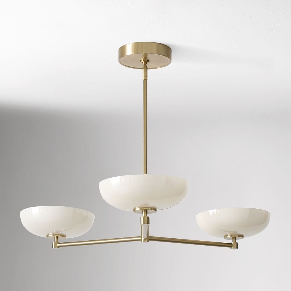 Vega Glass Mid-Century Modern Globe Chandelier with Glass Shades for Dining Room and Kitchen Island