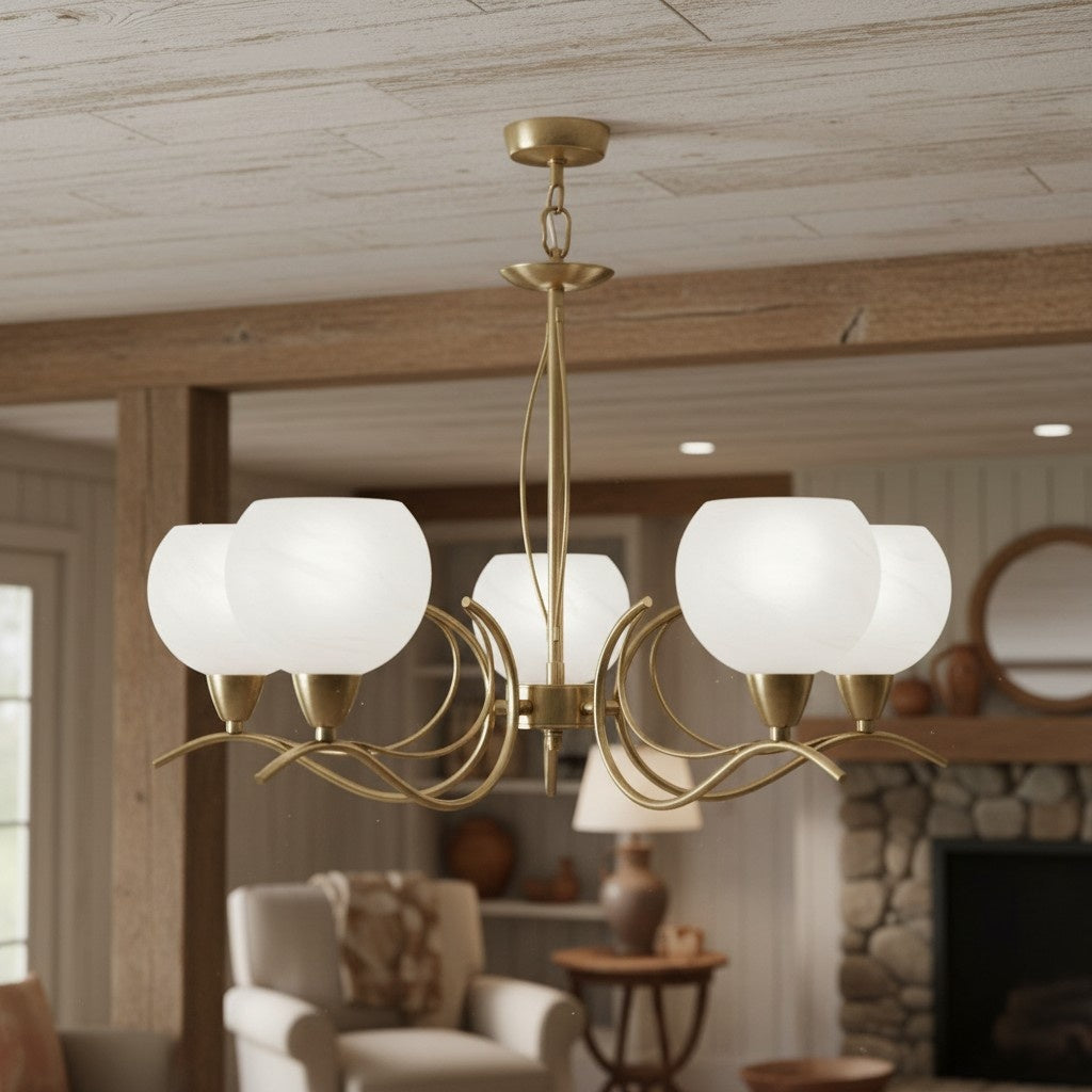 Armicora Multiple Lights Antique Chandelier – Elegant Metal Finish for Dining Rooms or Living Areas