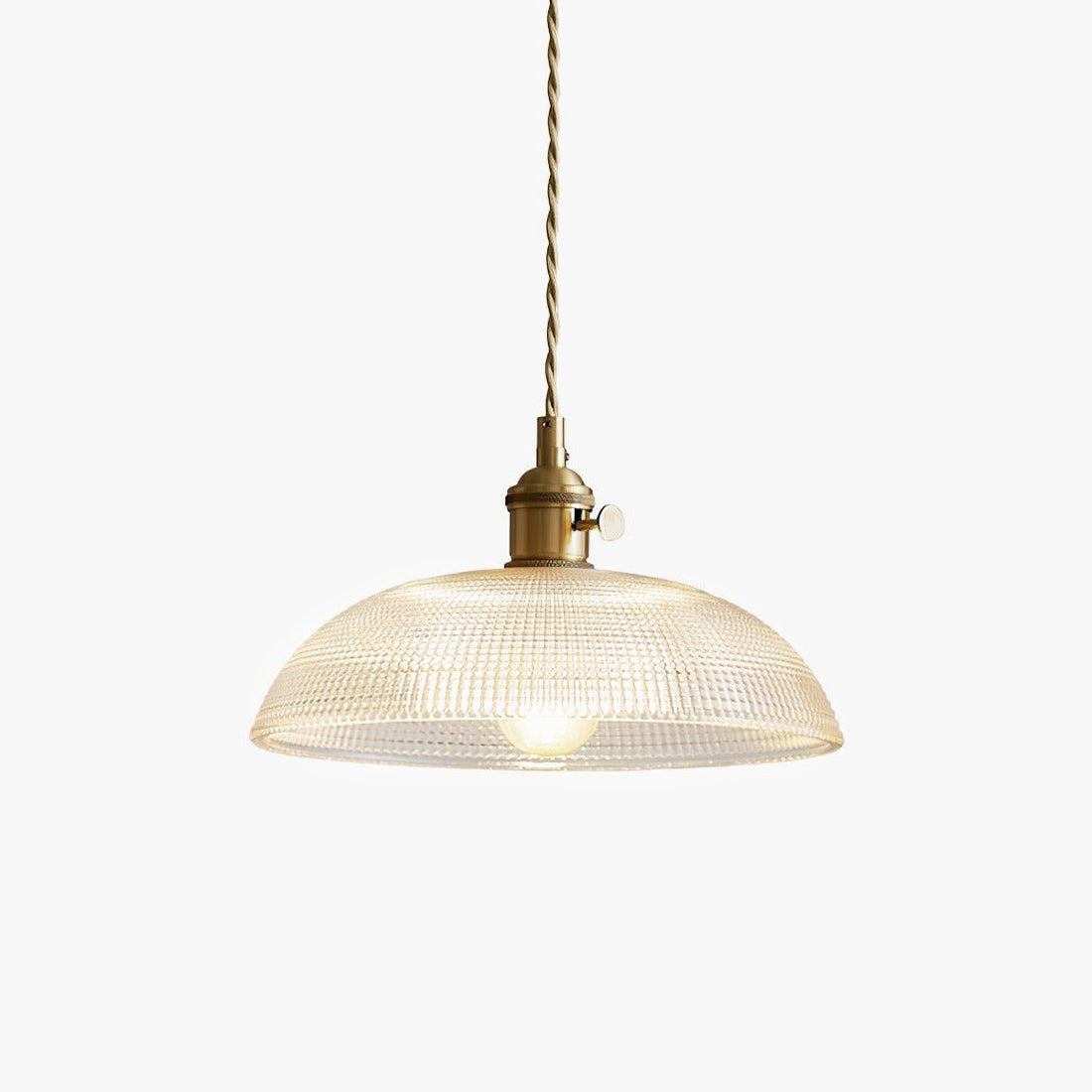 Polished Brass Domed Glass Plug-In Pendant