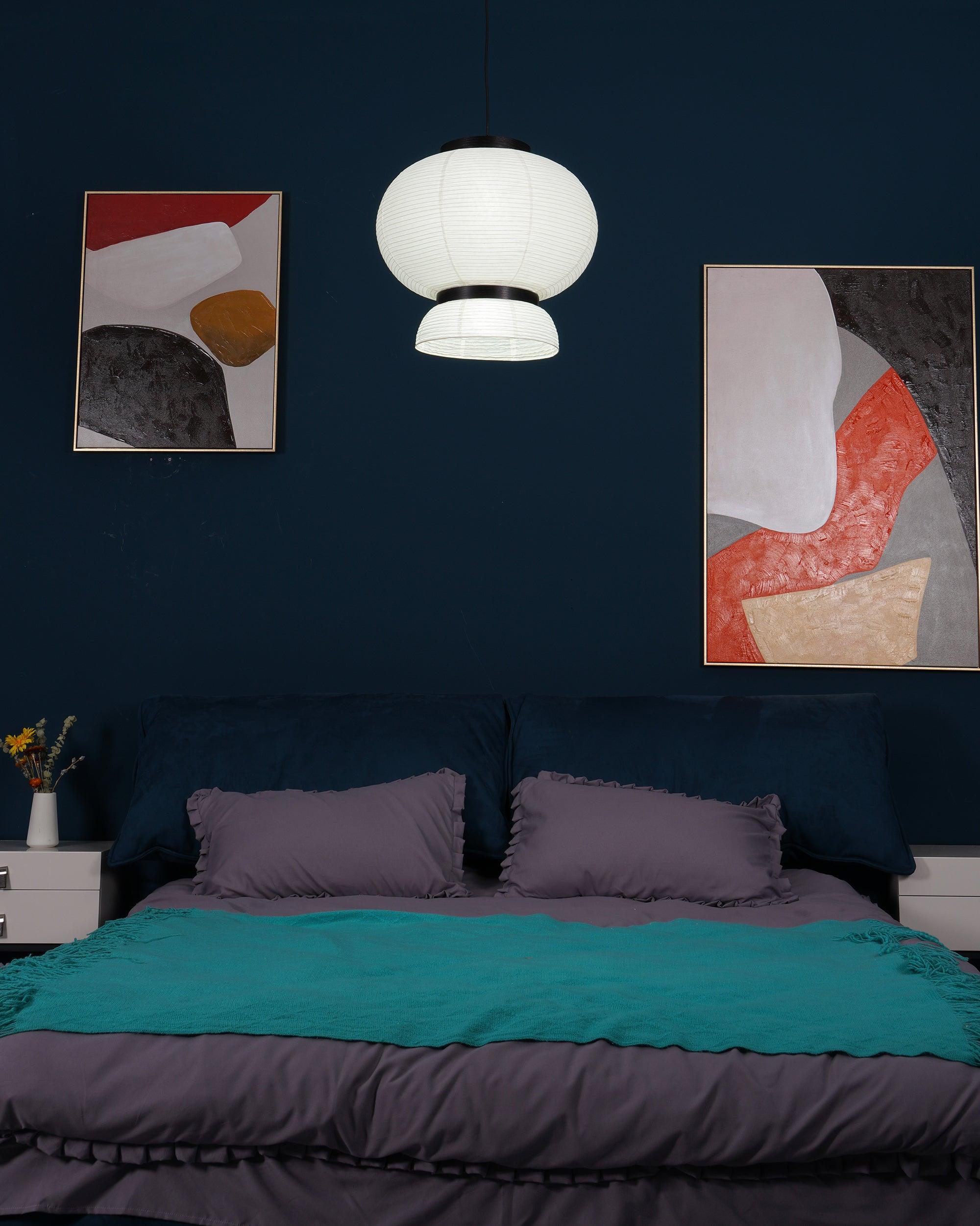 Rounded Layered Paper Plug-In Pendant