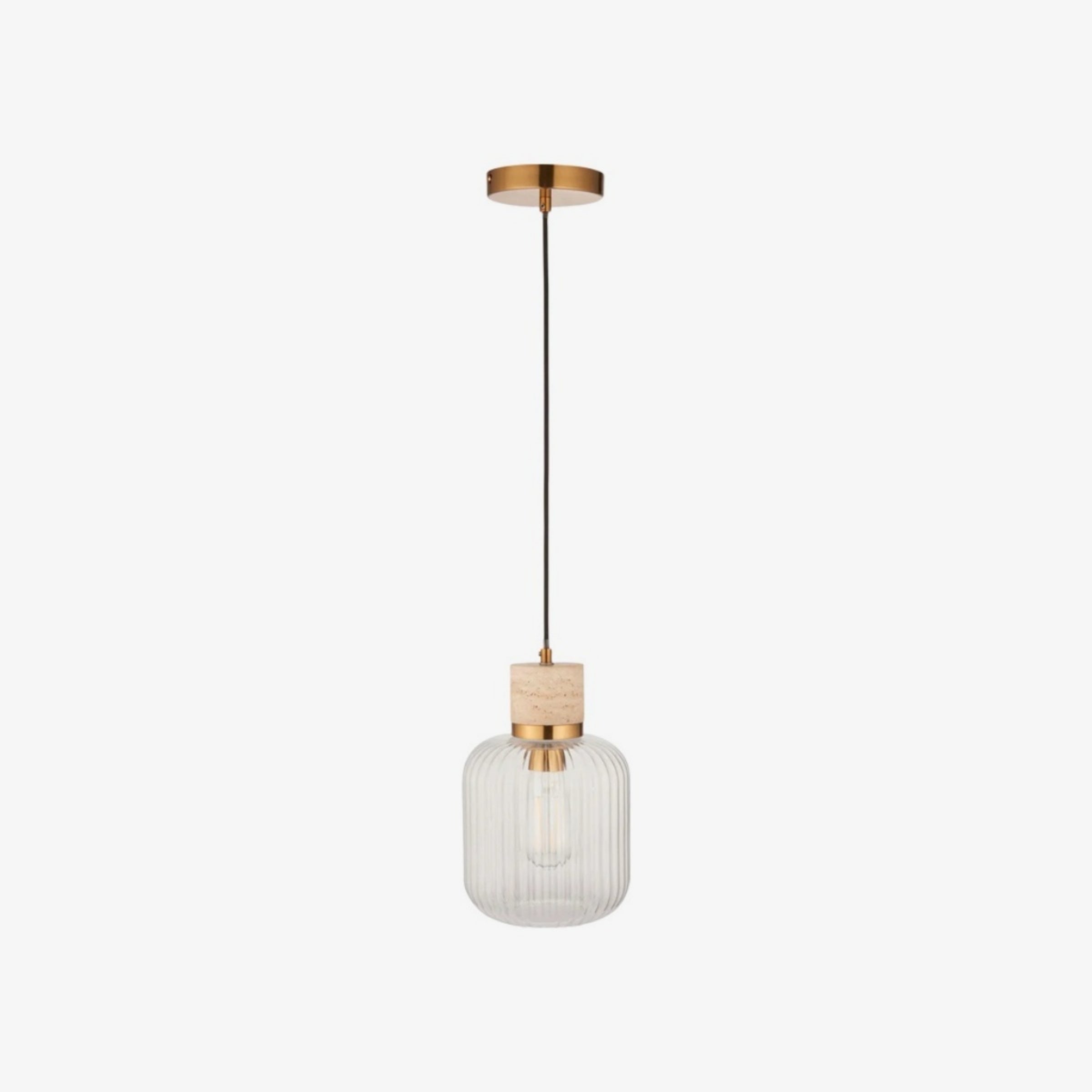 Korlisse Natural Stone and Glass Pendant Light – Stylish Lamp for Lounge or Living Room