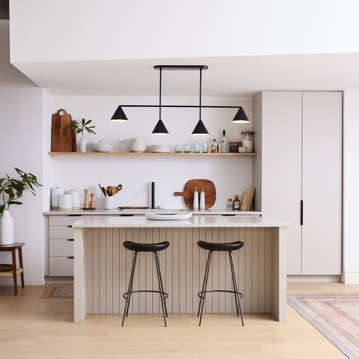 Brivana Modern Metal Chandelier - Black Cone Pendant Lamp for Office