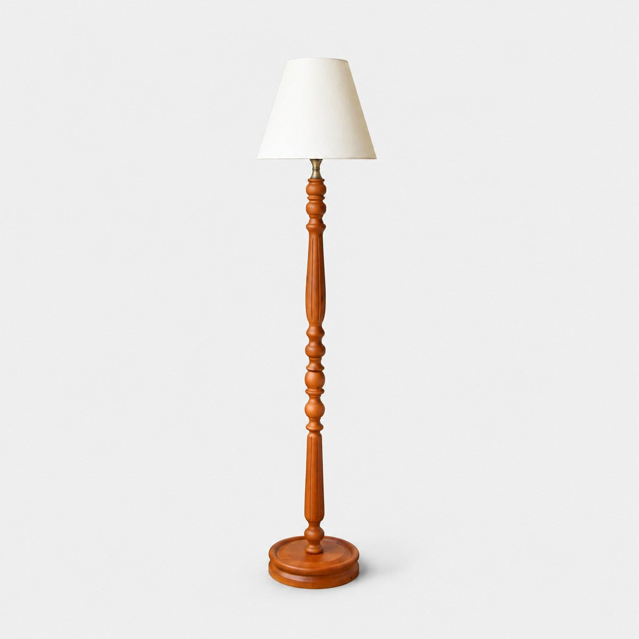 Vintage Solid Wood Floor Lamp with Optional Side Table