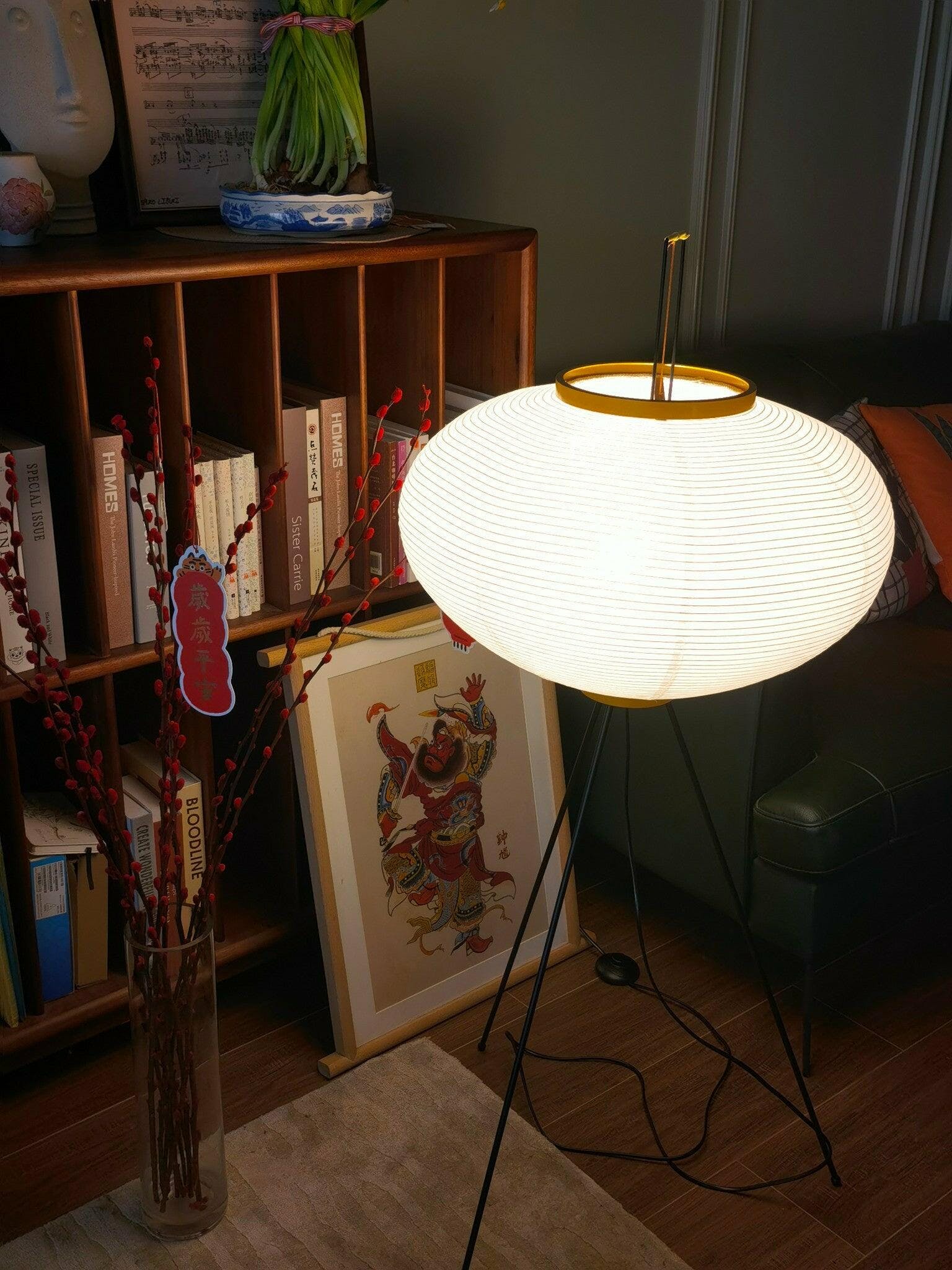 Rice Paper Floor Lamp - Bamboo Frame Soft Light for Living Room