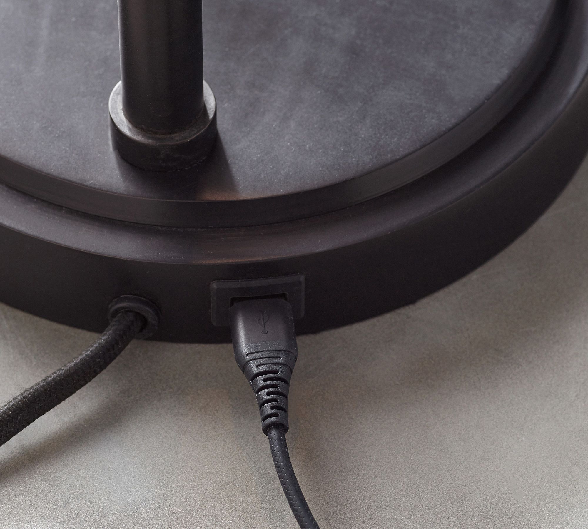 Lawson Recycled Glass Table Lamp with USB - Brass and Bronze Modern Design