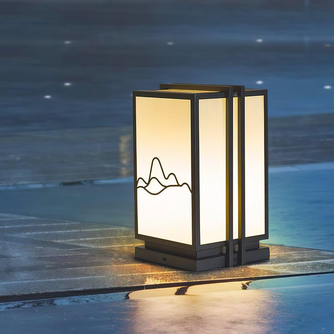 Mountain Outdoor Post Light - Stainless Steel Acrylic Minimalist Lamp