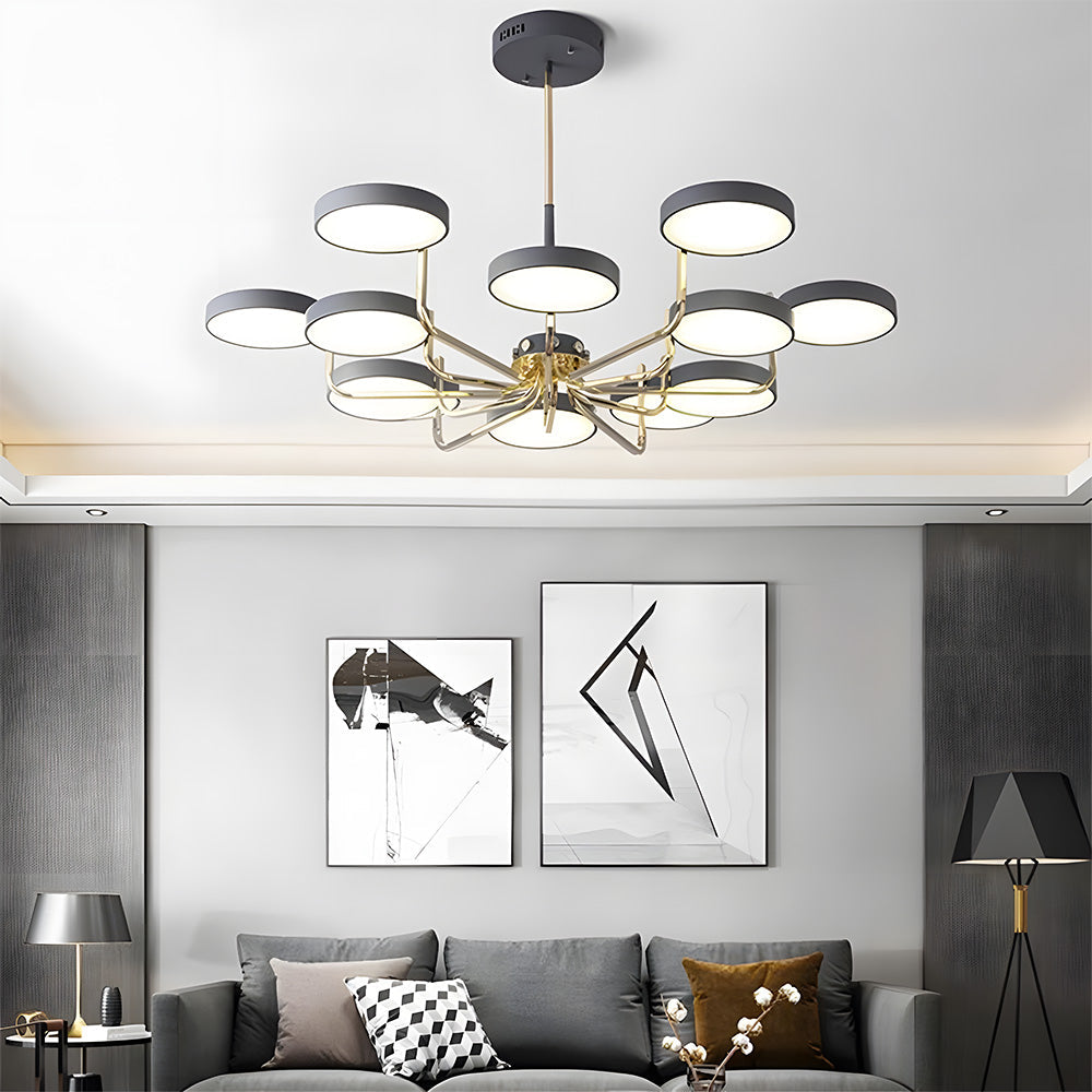 Disc Branch Iron Ceiling Lamp - Nordic Creative Light for Living Room