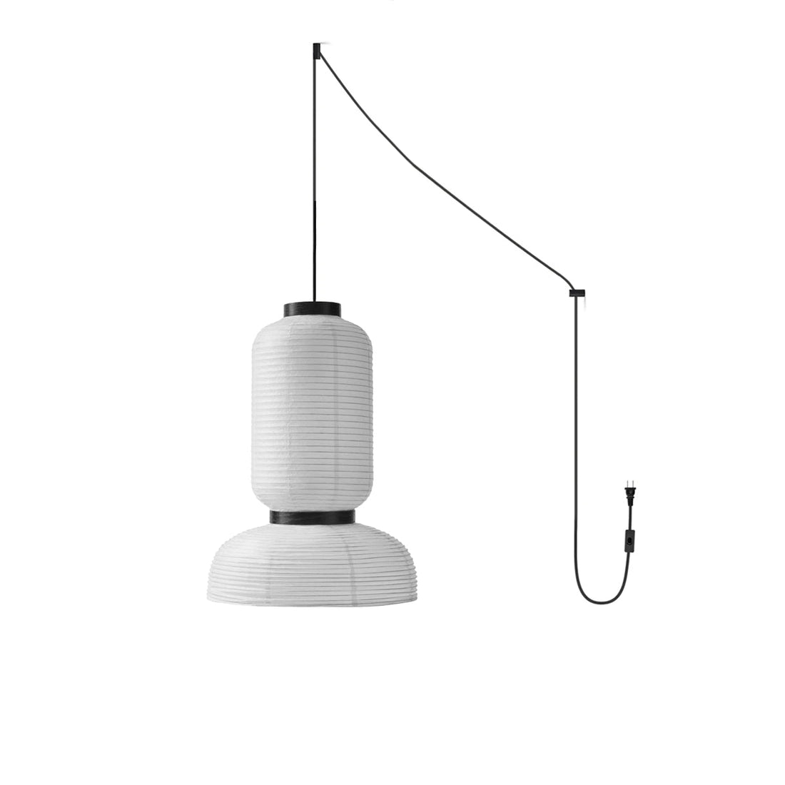 Moderne Hängelampe aus Reispapier fürs Schlafzimmer