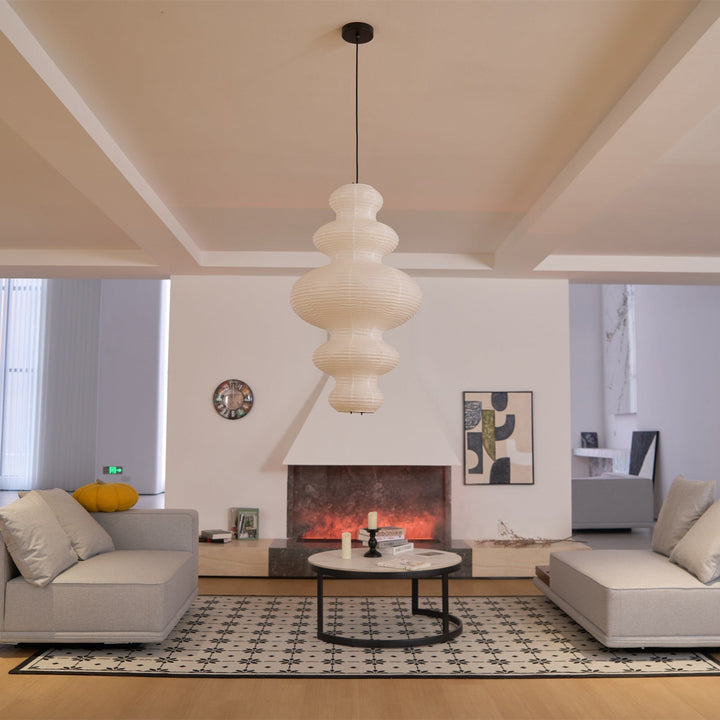 Sculptural Rice Paper Pendant Lamp - Luxurious Lamp for Bedroom