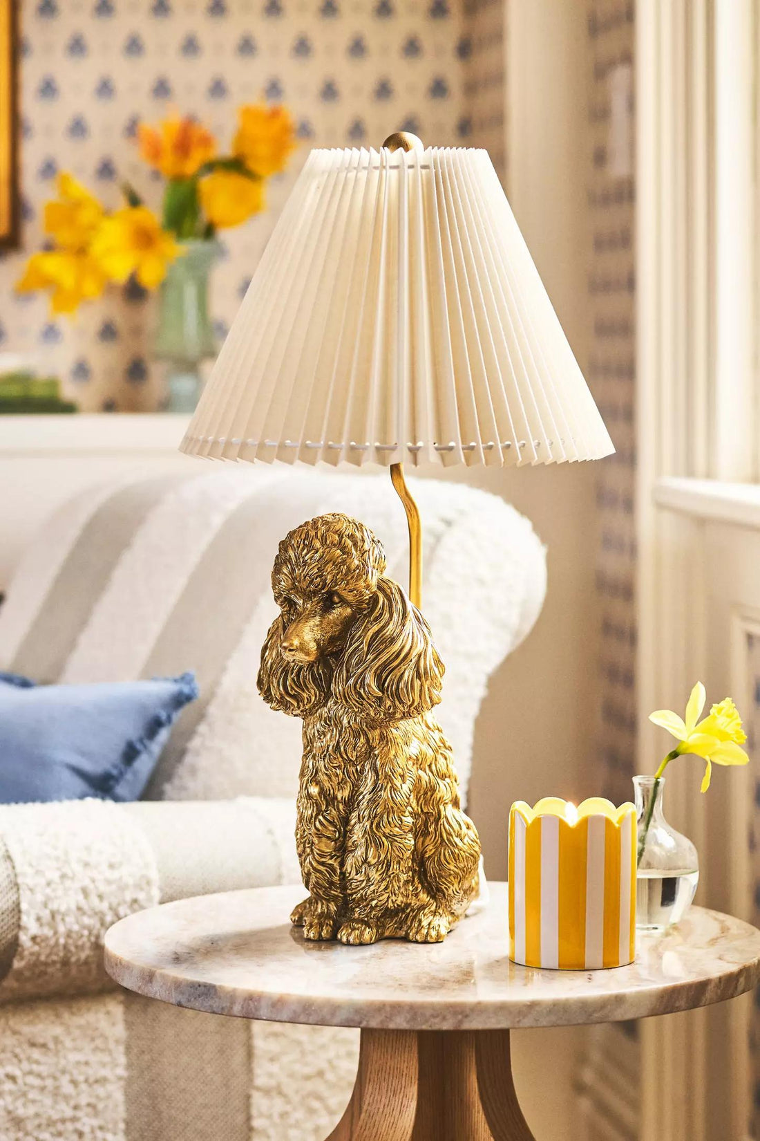 Pawdia Unique Table Lamp - Decorative Fabric Animal Bedside Lamp