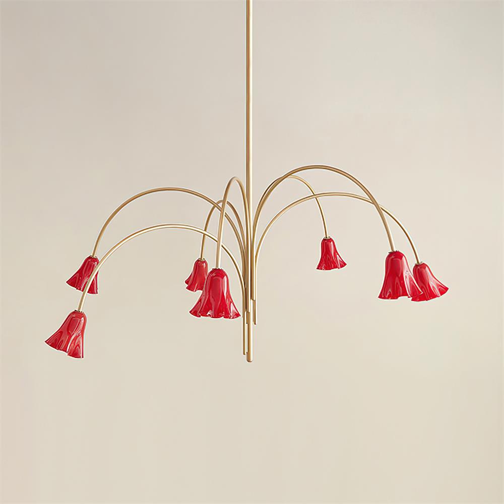 Bellina Moderner romantischer Kronleuchter – Botanisches Liliendesign mit Glasblumen