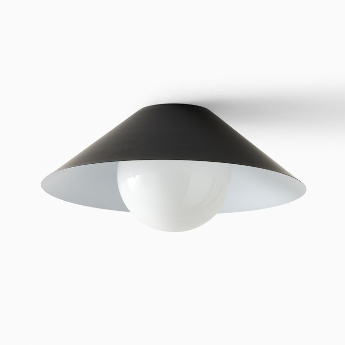 Brivana Metal Semi-Flush Ceiling Light - Modern Cone Lamp for Hallway