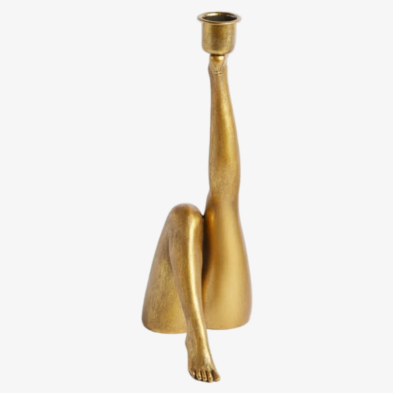 Kickra Leg-Inspired Candle Holder - Sculptural Resin Holder for Dining Room U22