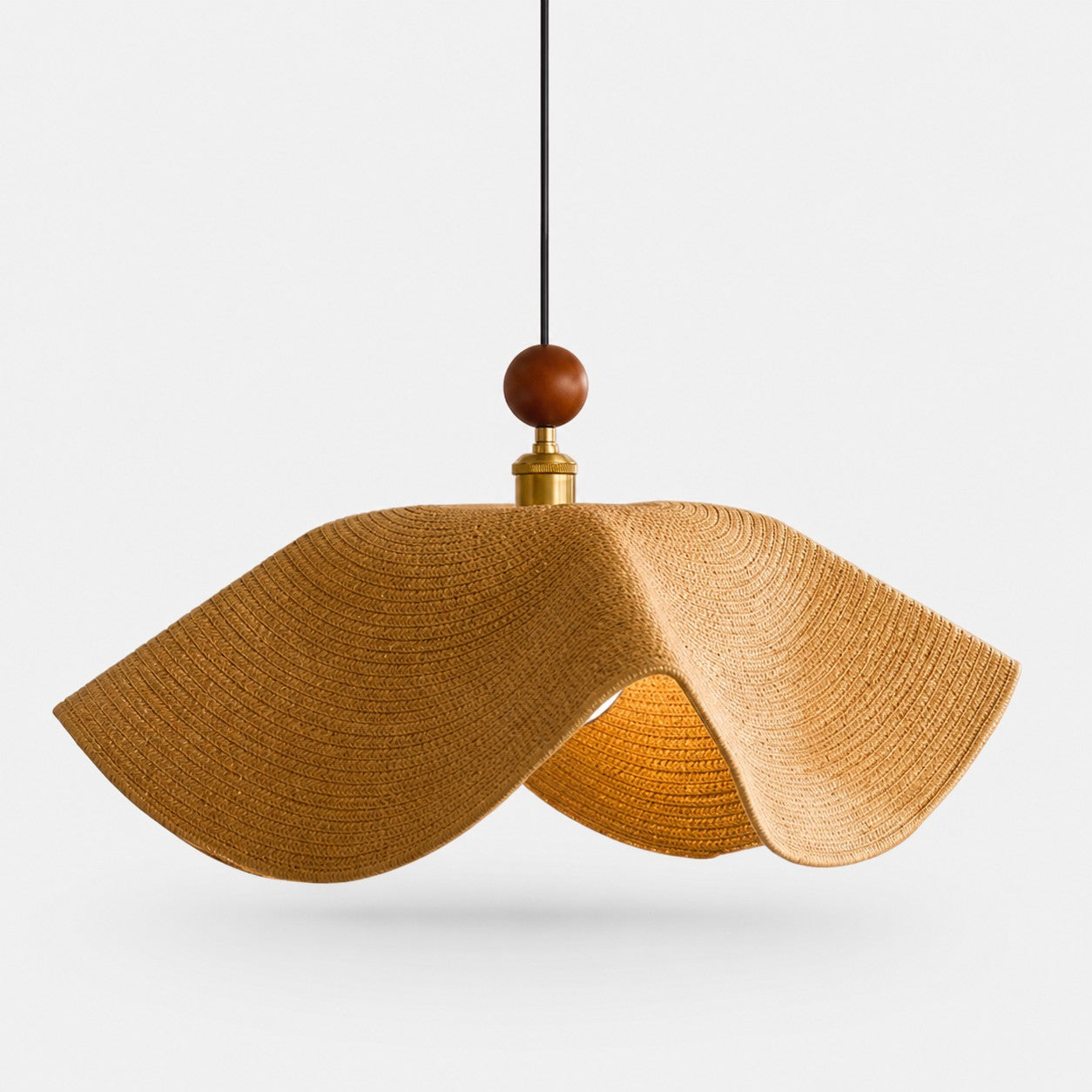 Sculptural Woven Fabric Pendant Lamp