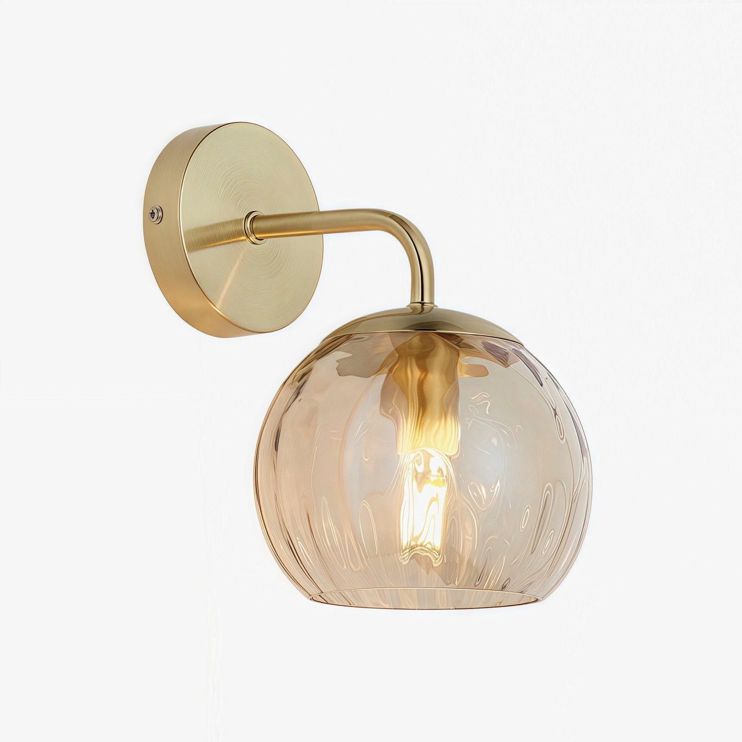 Tracian Brass Textured Glass Wall Lamp – Modern Classic Wall Sconce for Home Interiors & Corridors
